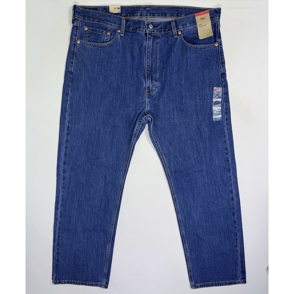 Levis 505 Regular Fit Jeans Mens 42x30 Straight Leg Blue Denim NWT 00505-4886